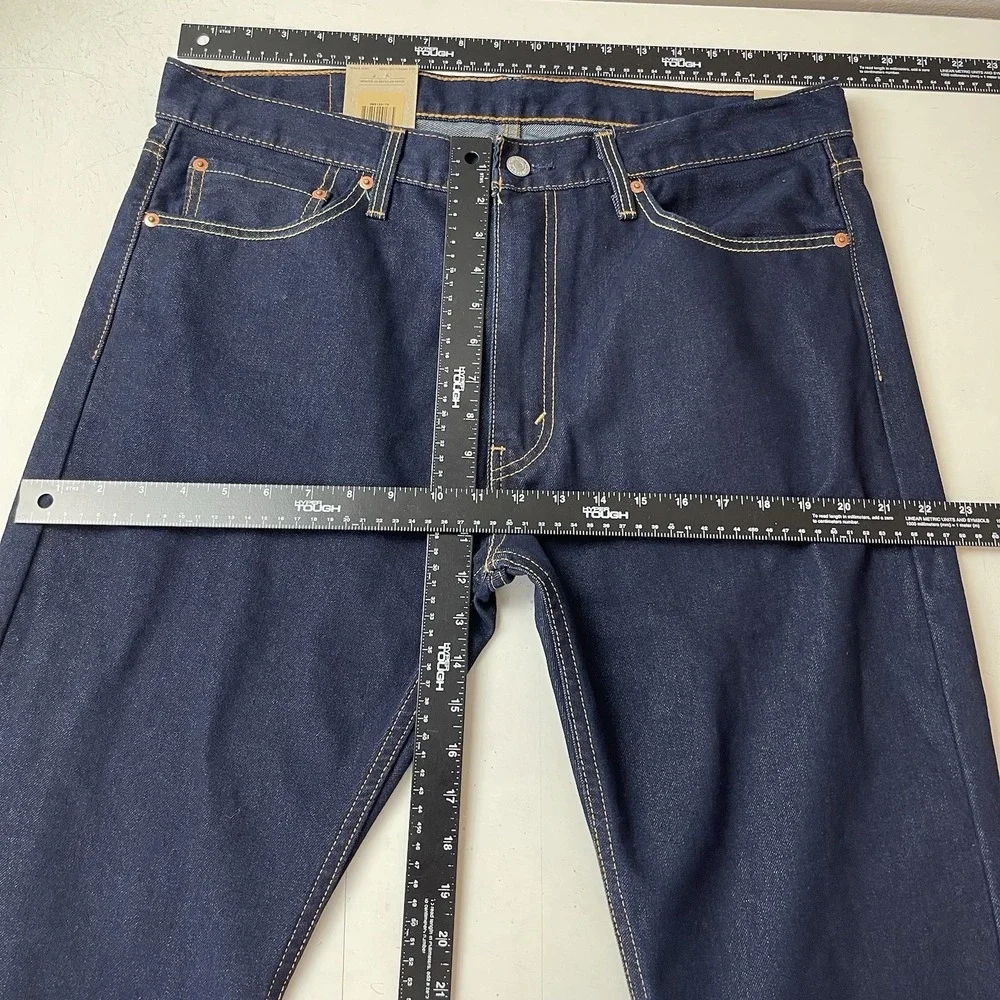 Levis 513 Jeans Mens 36x30 Blue Slim Straight Jeans Dark Wash Denim Preppy